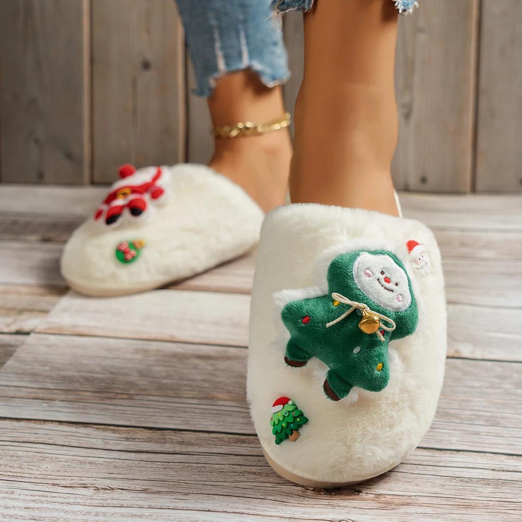 Mode Winter Cartoon Hausschuhe Mode Niedliche Flauschige Hausschuhe Winter Warm Liebhaber Pelz Freizeit Schuhe Outdoor Slides Damen Zapatos De Mujer