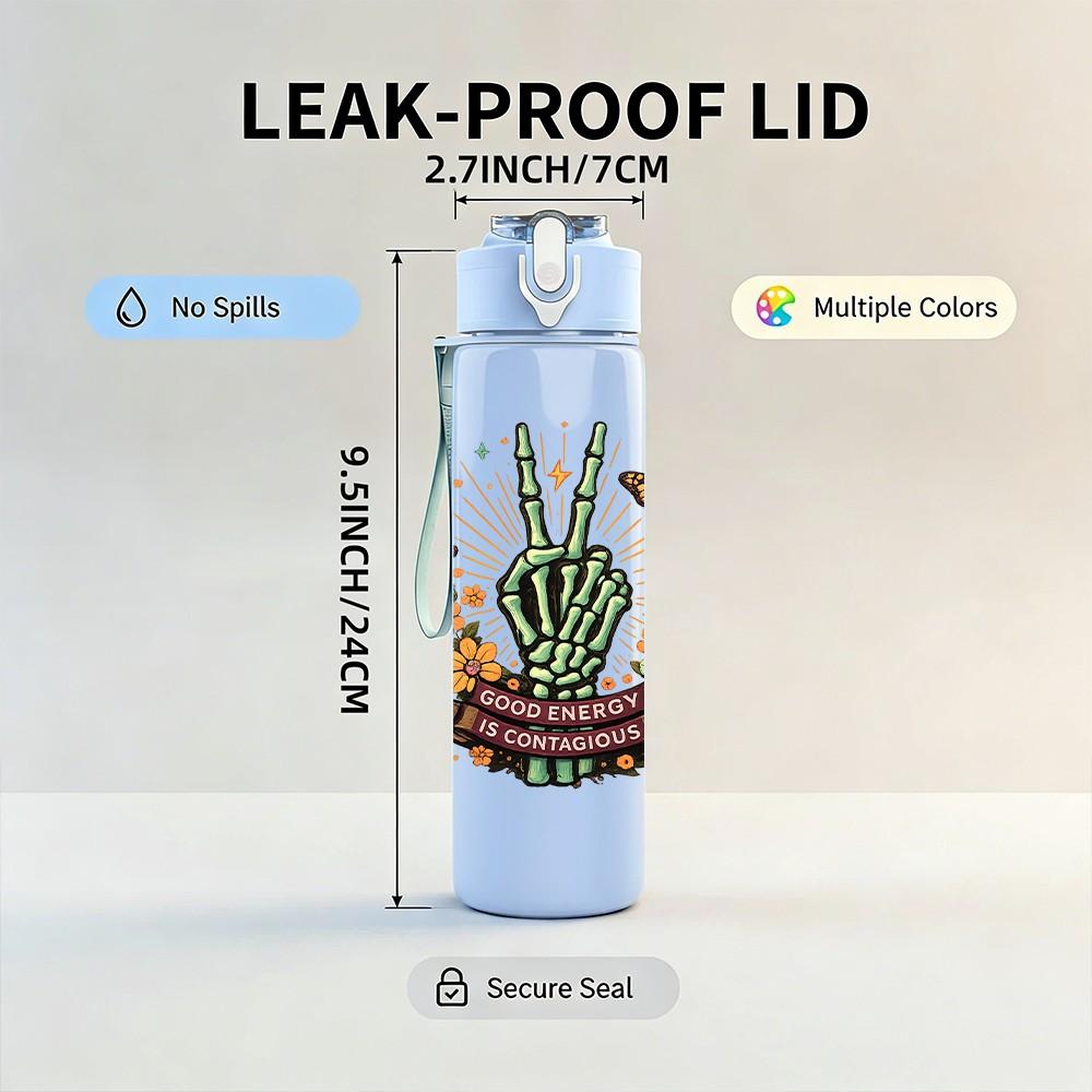 1PC Desert Cactus Pot Plant Art Print 750ml Color Plastic Sports Water Bottle Leakproof Flip Straw Lid Suitable for Sports Office Home Use