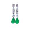 Jewelry Retro Color Treasure Simulation Paraiba Emerald Big Earrings Main Stone 10 * 16