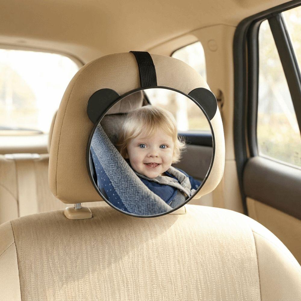 Bear Ear Baby Car Mirror Round Mirror Face Car Baby Observation Mirror  Newborn Travel