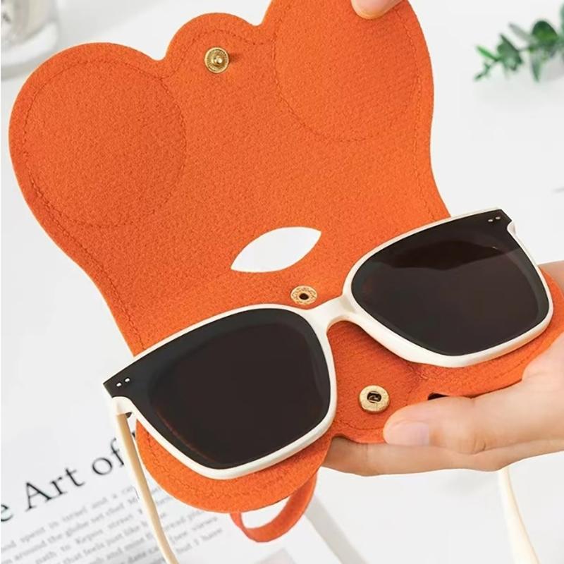Pu Sonnenbrillentasche, Tragbares Brillenetui, Schutzhülle für Sonnenbrillen, Niedlicher Brillenclip, Minimalistische Damen-Brillentasche