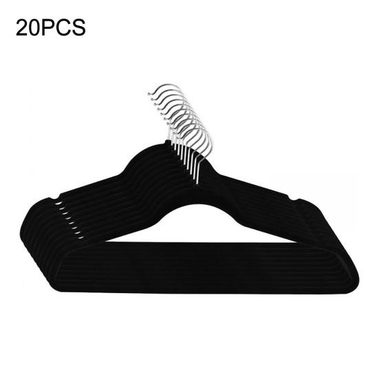 

20 шт. бархатная вешалка премиум-класса, ультратонкая нескользящая сушилка для одежды в гардеробе чёрный
