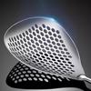 Large Colander Ergonomic Wooden Handle Large Capacity Quick Drain Triangular Holes Stainless Steel 304 Food Grade Large Slotted Spoon