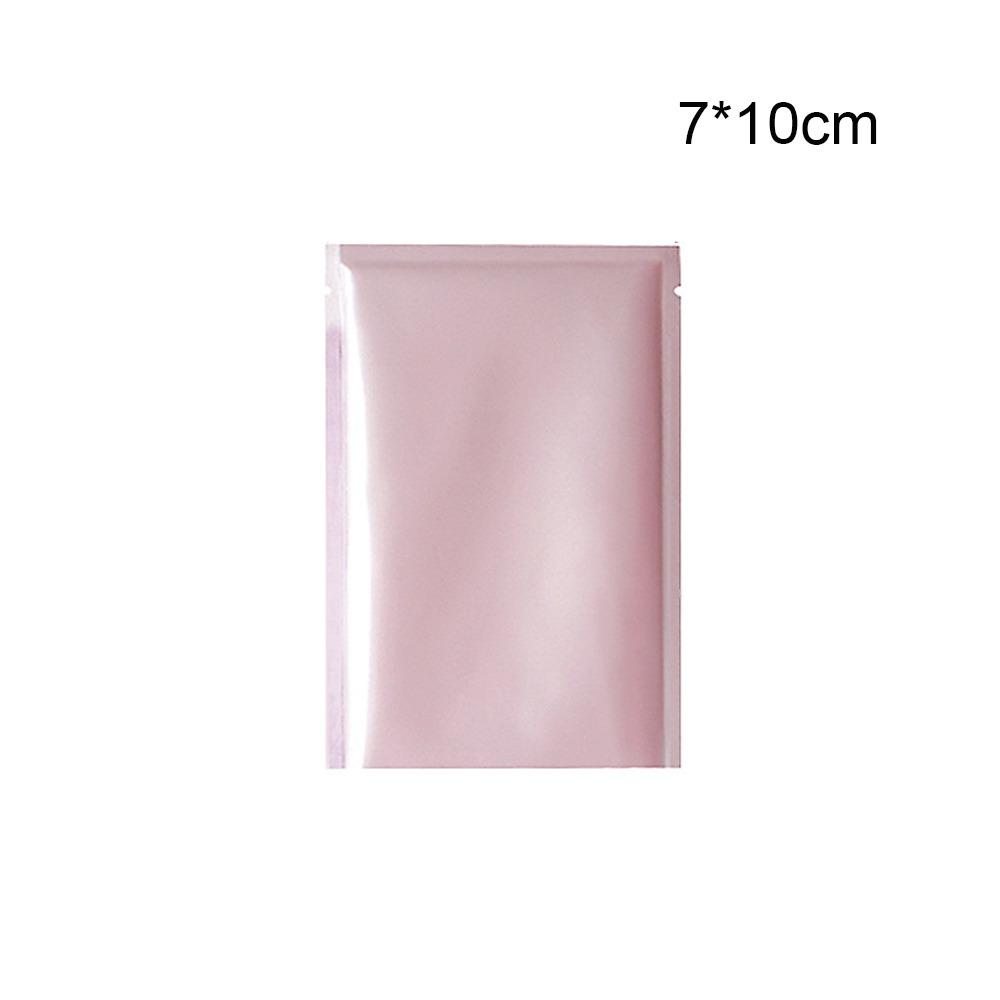 100pcs/set Top Open Design Aluminum Foil Bags Tear Notch Storage Pouches  Coffee Storage 7*10cm-pink