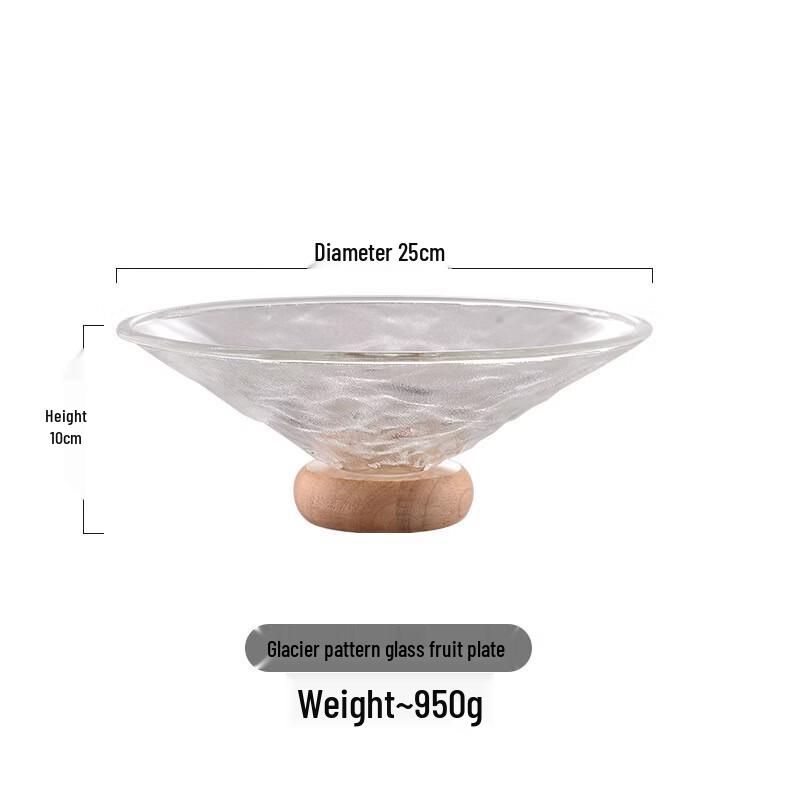 Japanese Style Glacier Pattern Glass Fruit Bowl