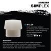 HALDE Simplex Nylon Rubber Composite Diameter Hammer, (white) (black), 60, Self-supporting, 3028.260