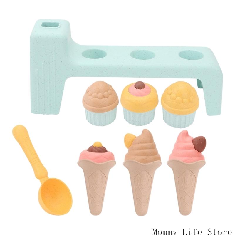 Creative Sand Play Set Beach Sand Bucket Toy With Icecream Cone Molds For Outdoor Activity Sandcastle Activity Toy