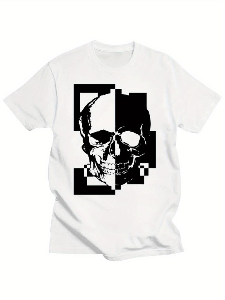 Lustiger Grafikdruck Herren T-Shirt Baumwoll-T-Shirts Rundhals kurzärmelig Tee Tops Herren Unisex lässig Übergroß Streetwear T-Shirts