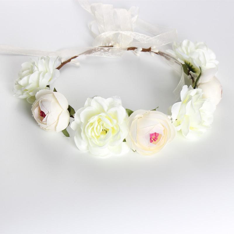 Simulate Flower Garland Headband Floral Head Wreath Wedding Party Headwear Photo Prop