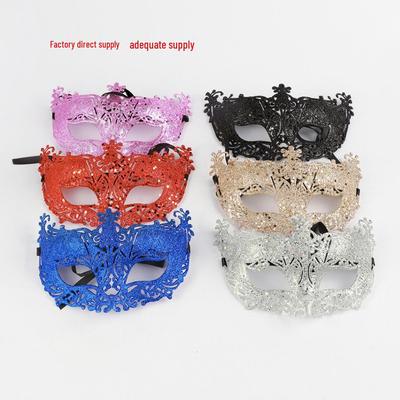 Gold Glitter Venetian Fox Half Face Mask for Carnival & Halloween