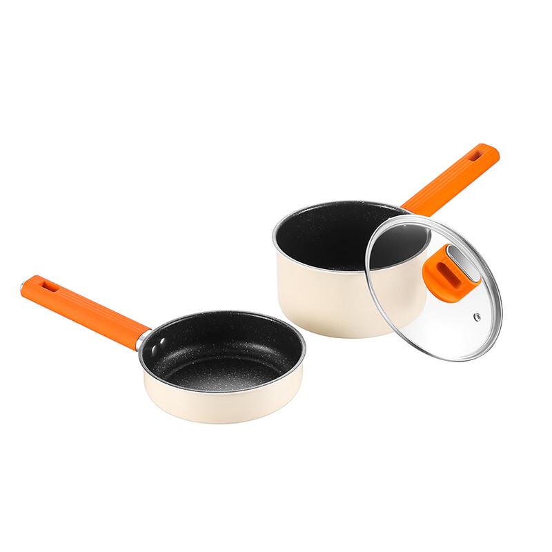 Deslang Jin Orange Antihaft-Brat- & Milchtopf-Set