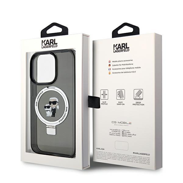 Karl Lagerfeld Klhmp14Xhmrskck Iphone 14Pro Max 6.7 Czarny/Black Hardcase Ring Stand Karl&Choupettte Magsafe