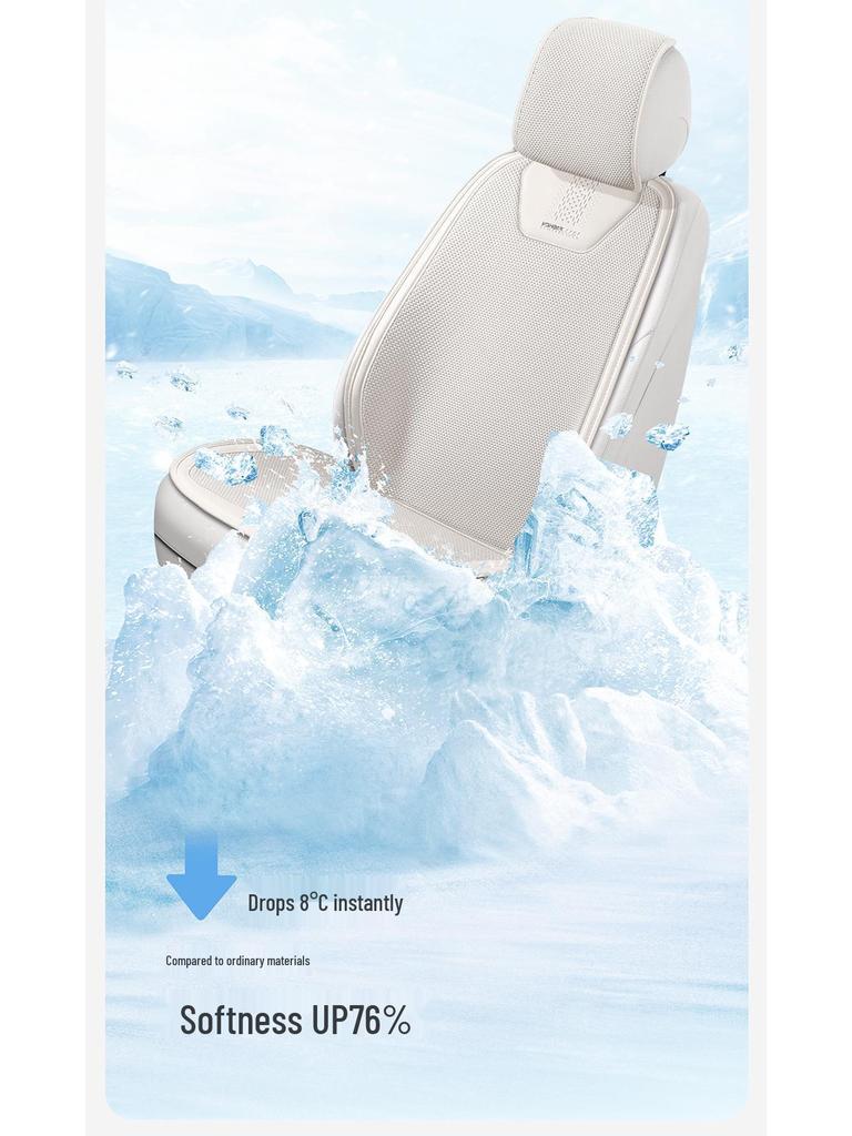 2026 New Ice Linen Car Seat Cushion Set: Breathable Ventilated Three-Piece or Seven-Piece for Spring/Summer
