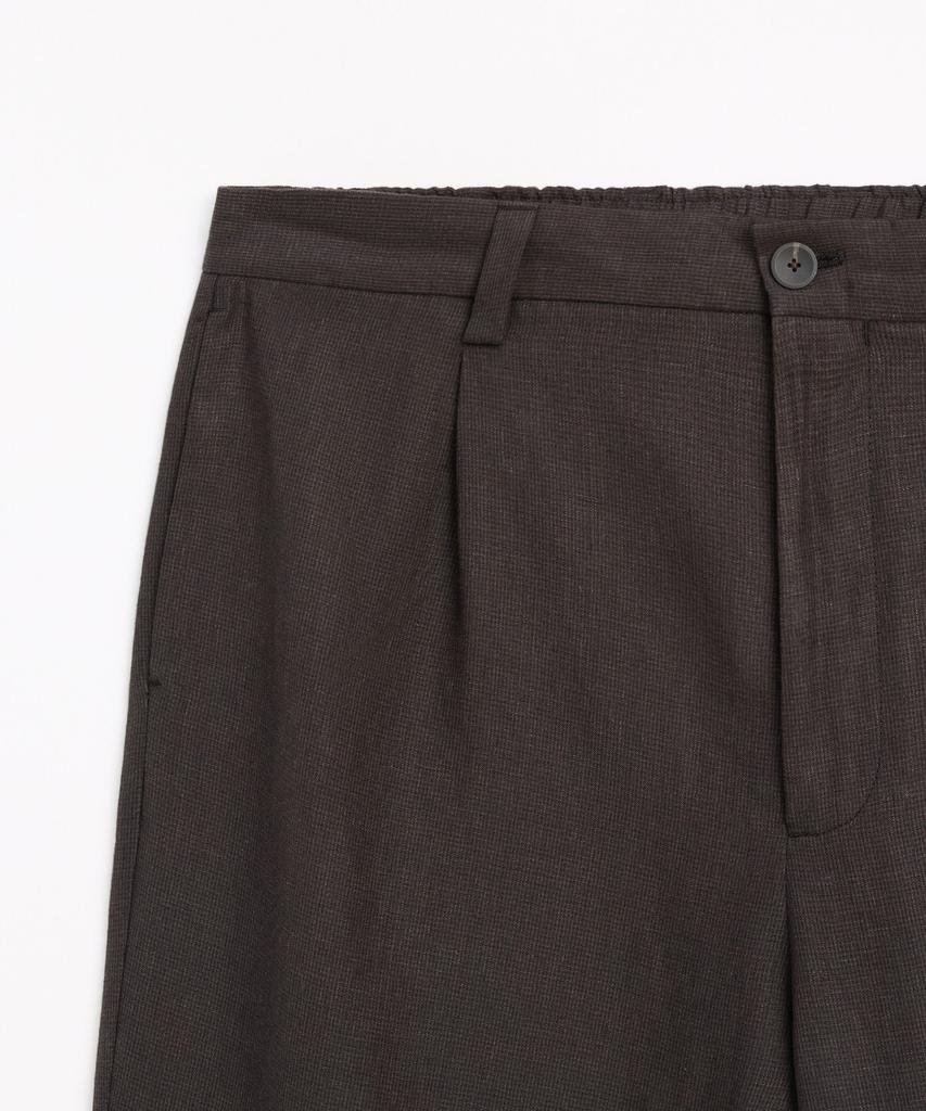 Masimodutti 100% Linen Houndstooth Pants