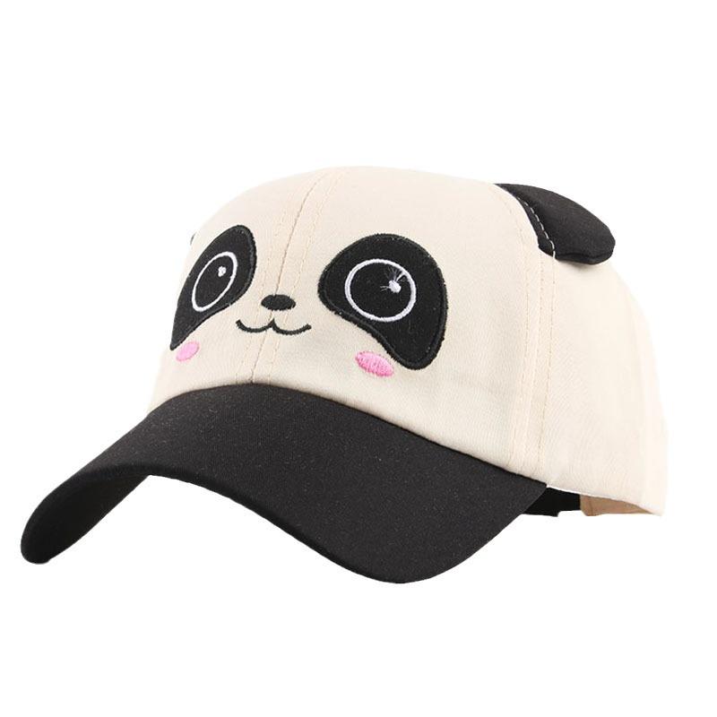 Super Cute Panda Cartoon Kids' Baseball Cap - Spring, Thin Style with Girls' Duckbill Option.