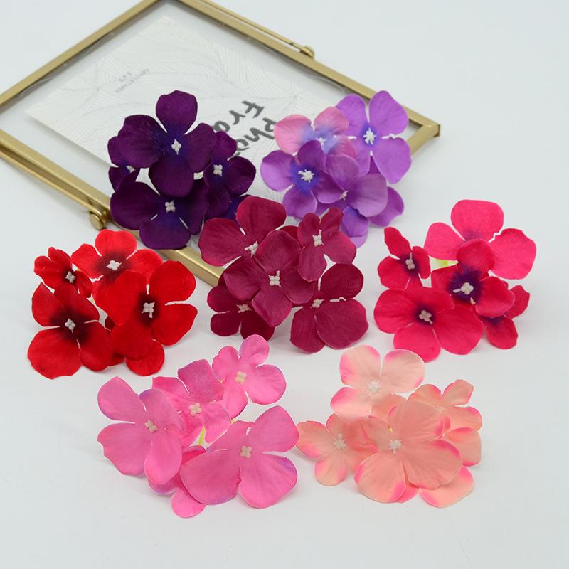 5-Prong Hydrangea Simulation Hairpin & Brooch Set for DIY Floral Arrangements