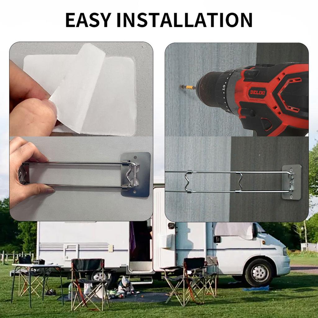 RV Shower Corner Storage Bar, Adjustable Stainless Steel Bathroom Corner Storage Bar for Camper