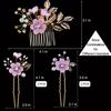Headpiece Golden Wedding Hair Accessories Bridal Flower Wedding Hair Pins 5 PCS Pearl Hair Clips Jewelry with Rhinestone for Brides Bridesmaids Women