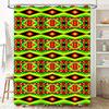 Kaleidoscope Shower Curtain Decorative Bath Mat Green Red Yellow Pattern Wall Hangings For Home Decoration Size 180X245Cm