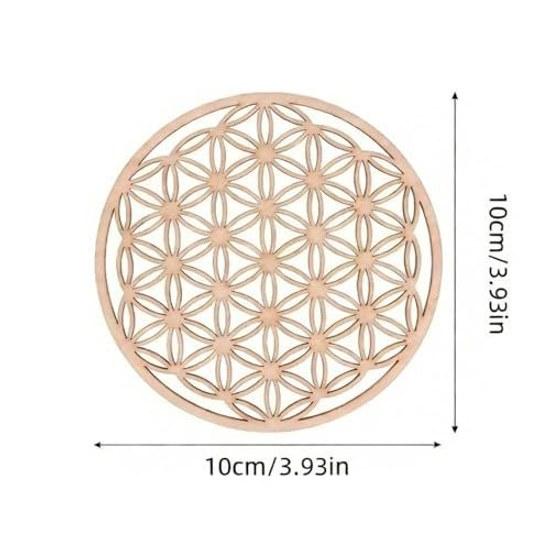 Coaster 5-piece Set Wooden Altar Hollow Chakra Crystal Healing Sacred Geometry Metatron Cube Witchcraft