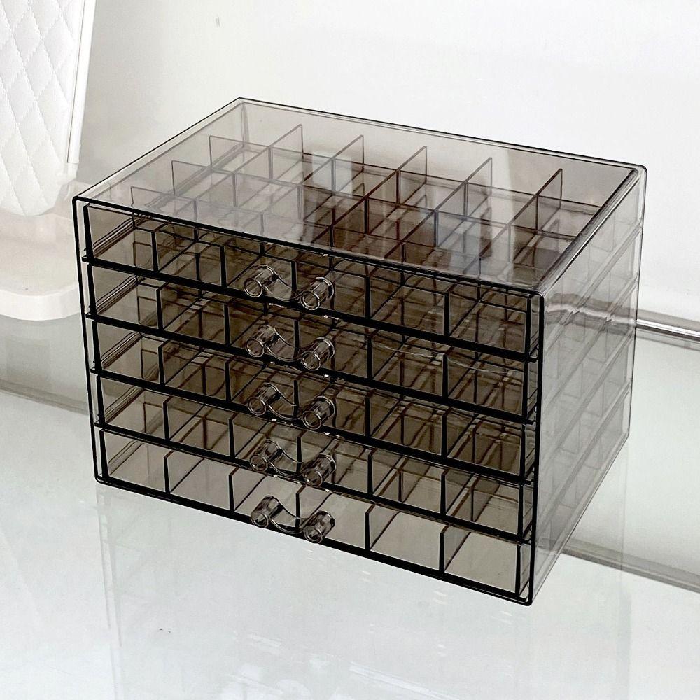 120Grids Jewelry Transparent Box Drawer Style Nail Art Organizer Box Jewelry Storage Box Vanity