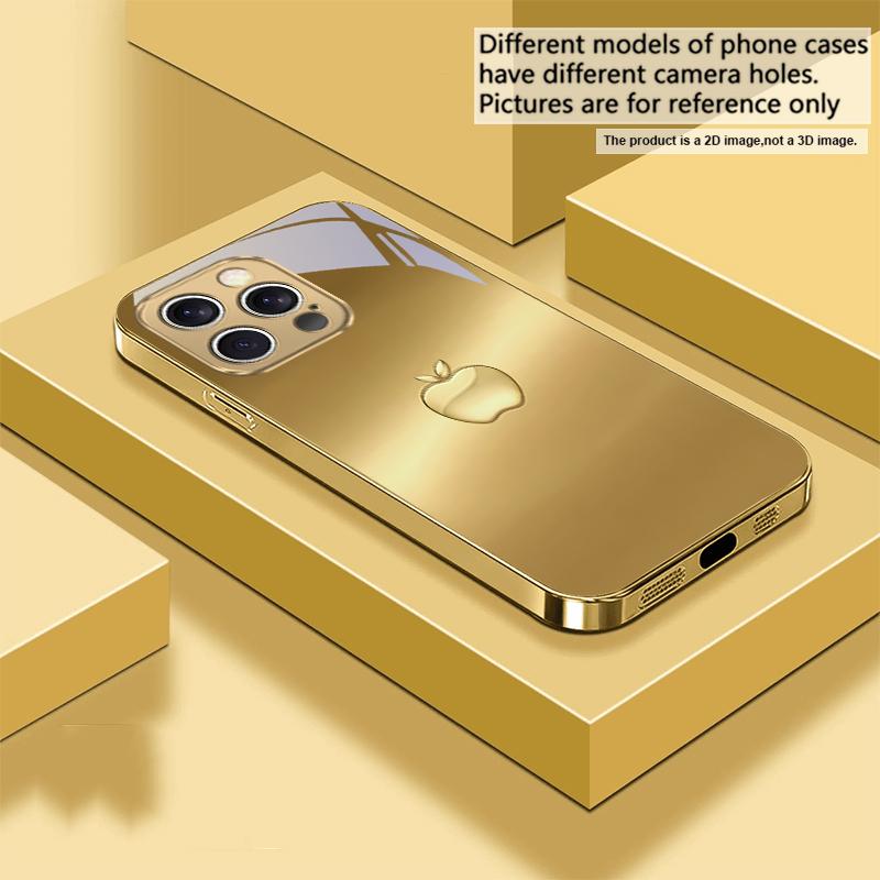Золотой колибри Для iPhone 16 16Pro Max 15 P ro 14 13 Plus 12 Mini 11Pro Max XS Max XR 16E 14Plus X Золотой стеклянный чехол для телефона iPhone 13 mini