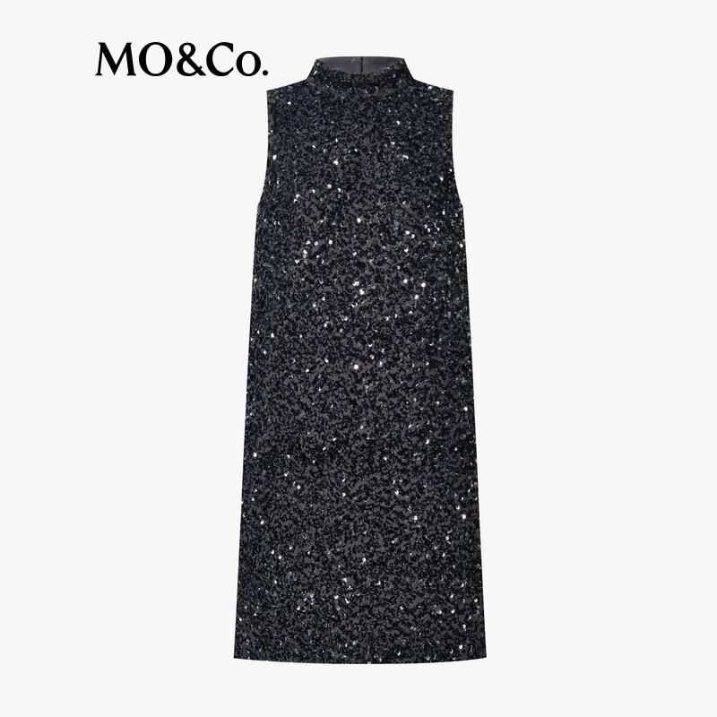 Elegant A-line Mock Neck Mini Dress