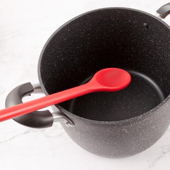 Long Handle Silicone Spoon, Heat Resistant Food Grade Stirring Spoon, Dishwasher Safe Non-stick Mixing Spoon Kitchen Utensils