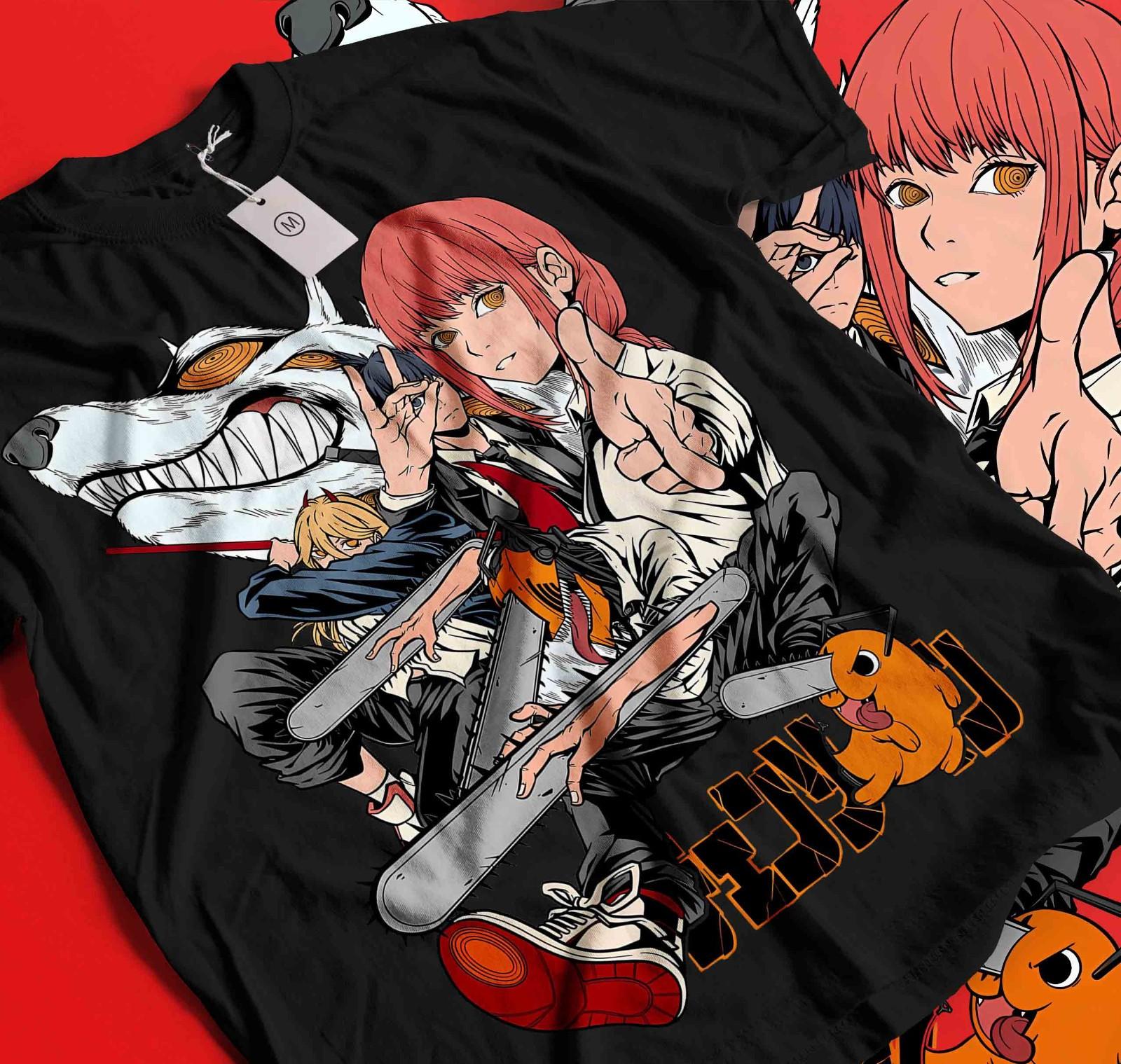 Chainsaw Man T-Shirt Mens Womens Tees Top Denji and Makima T-Shirt Mens Womens Tees Top Anime Manga T-Shirt Mens Womens Tees Top Pochita 532 L