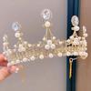 Pearl Rhinestone Bridal Headbands Crystal Bridal Crown Princess Diadem  Women Bride