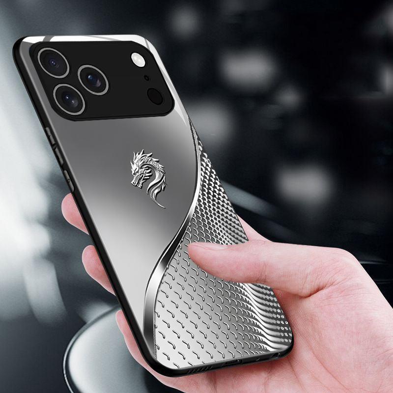 High end luxury business style tempered glass phone case suitable for iPhone 17 16 15 14 13 12 11 Pro Max Plus scratch resistant