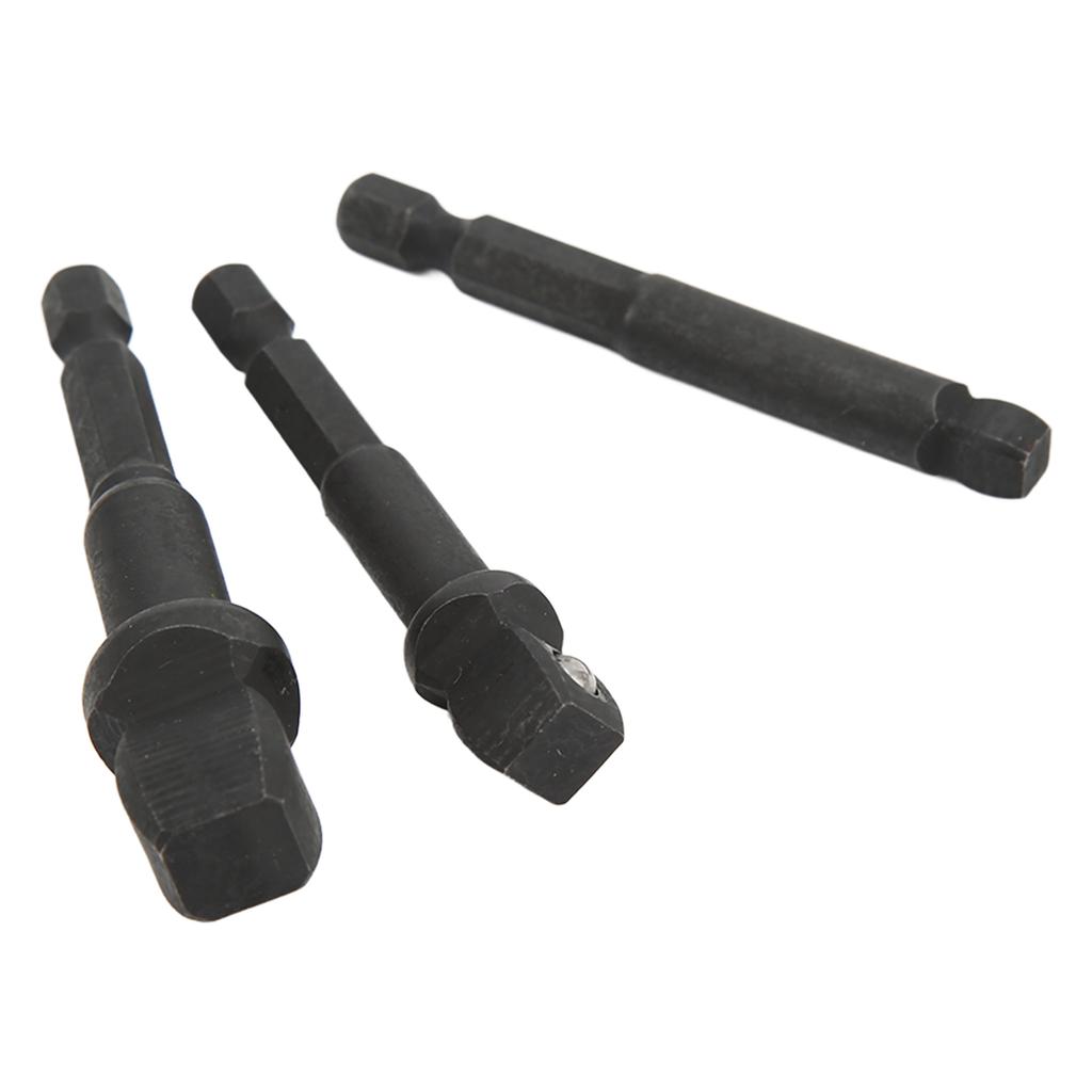 3Pcs Socket Adapter 12in 38in 14in Hex Shank Chrome Vanadium Steel Tool Set Kit