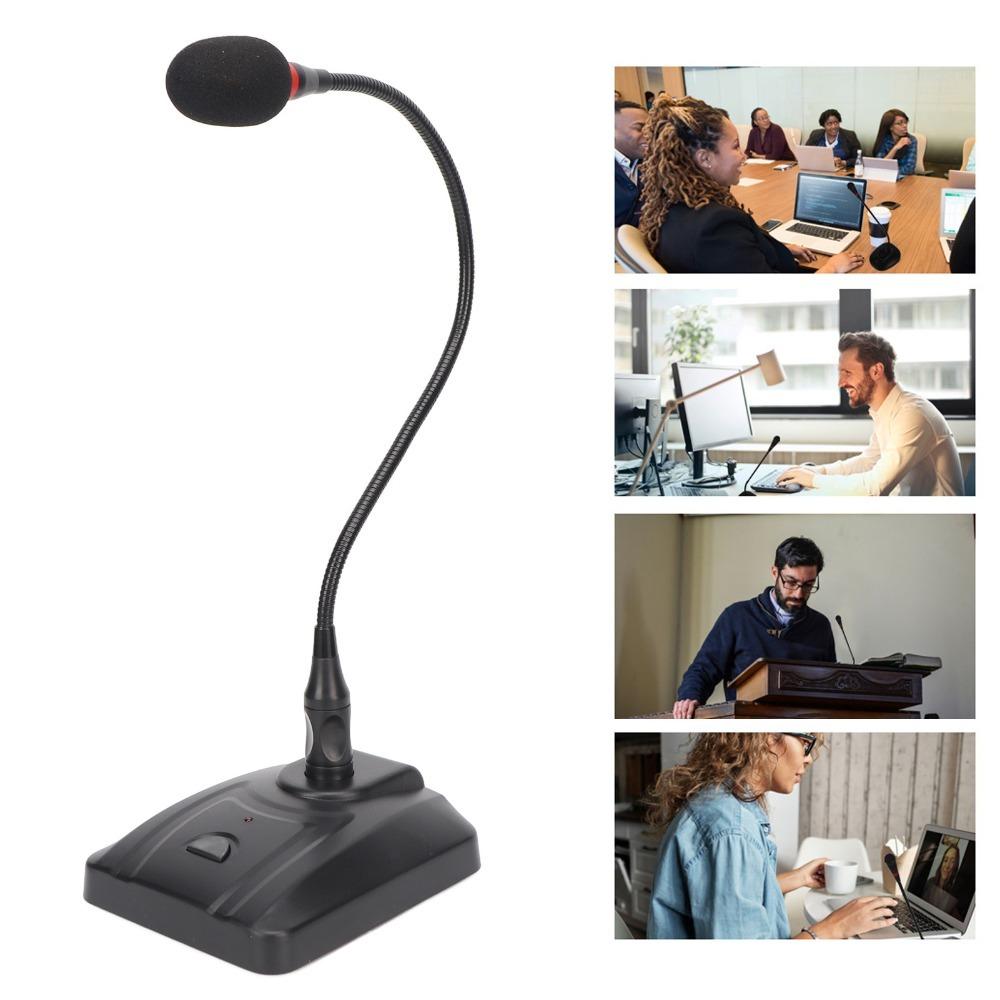 6.35mm Connector Desktop Wired Microphone Cardioid Pattern Podcast Condenser Mic For Lecture