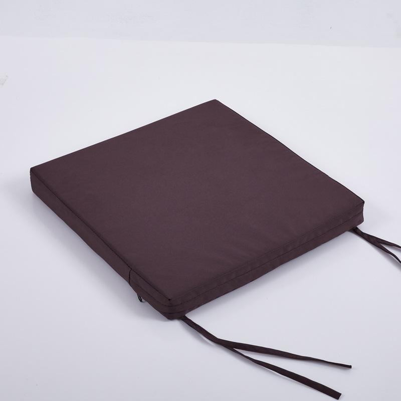 Solid Color Square Cushions Outdoor Waterproof Patio Cushions Striped with Binding Strap for Garden Sofa Chair Seats Decoration