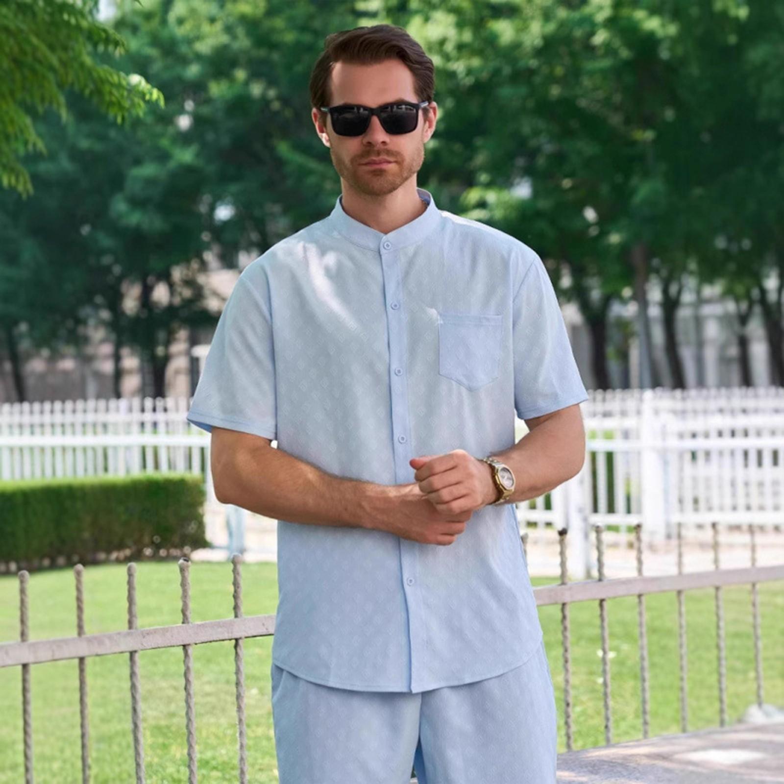 

Мужская повседневная рубашка с короткими рукавами и модный мужской топ M