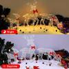 3 Piece Lighted Christmas Deer Family Set Outdoor Yard Decoration With LED Lights Red Bows Mother Child Reindeer Garden Decor