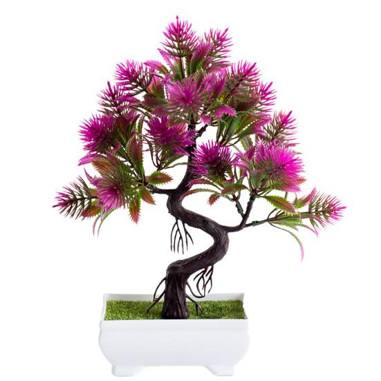 Artificial Bonsai Vivid Easy Care Colorfast Decorative Fake Pine Tree Bonsai Home