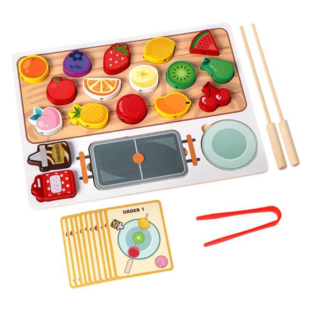 

Interactive Wooden Fruit Toy Simulation Food Hand Eye Coordination Cooking Toy Girls Boys 1set