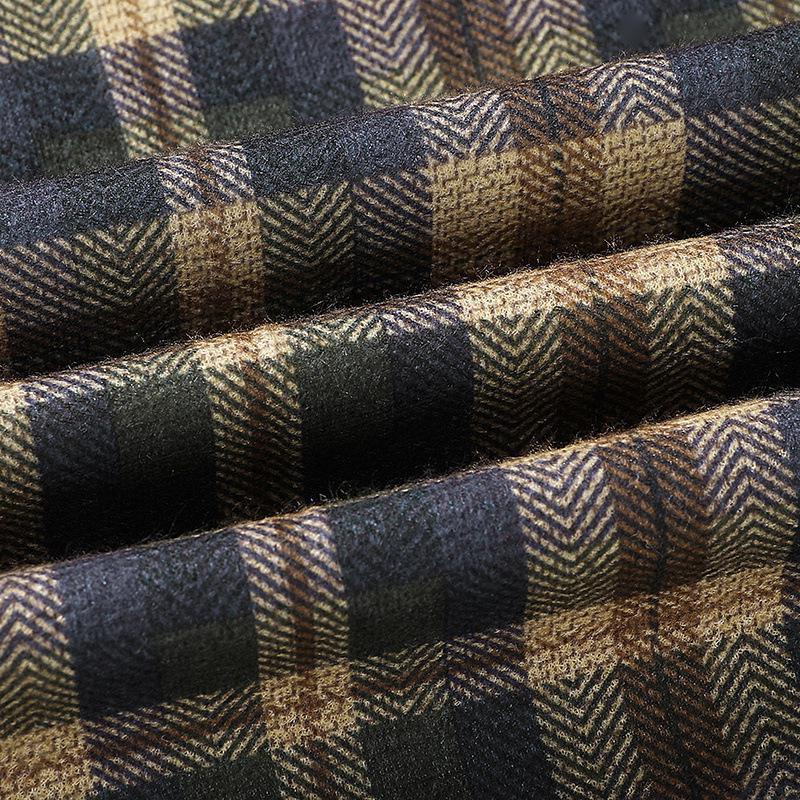 Men's Cotton Lapel Jacket Shirt - Large Size, Solid Color, Business Casual, Spring/Autumn.