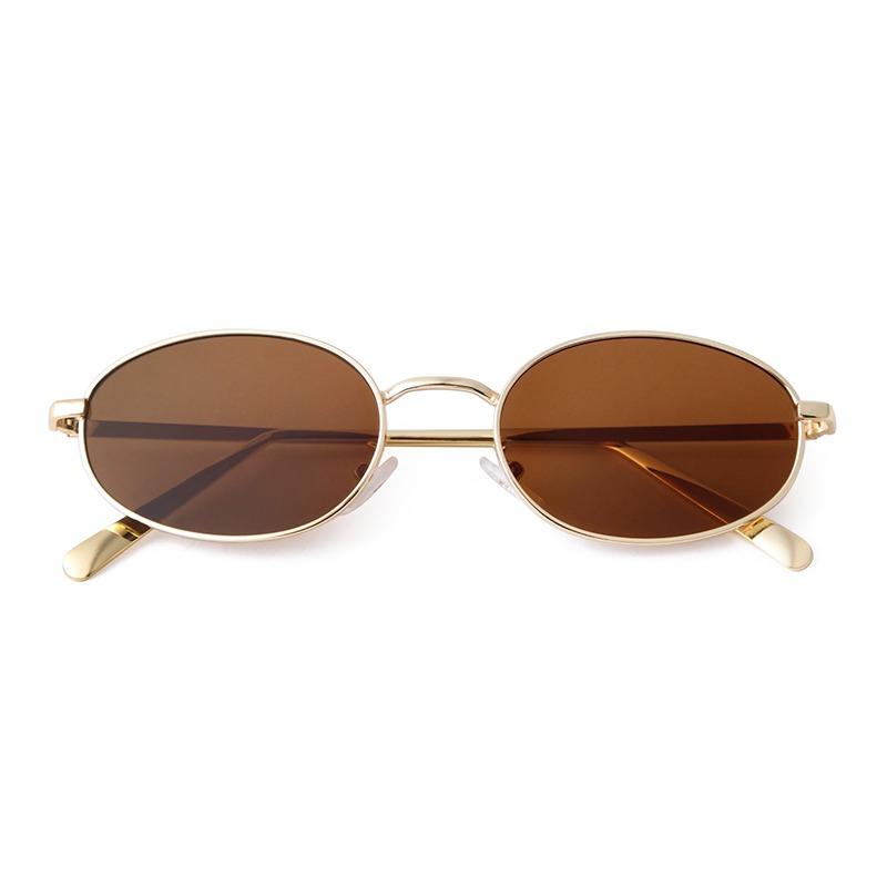 Trendy Retro Metal Oval Sunglasses for Women Men Brand Designer 90s Fashion Vintage Round Sun Glasses Classic Green Shades S9535