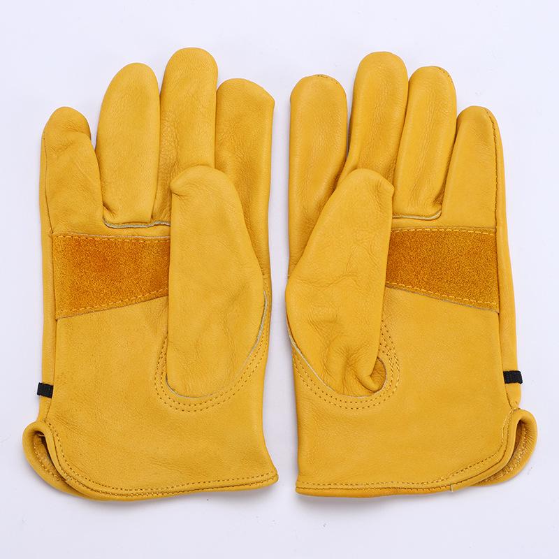 Cowhide Riding Gloves: Motorcycle, Rock Climbing, Gardening, Puncture-Resistant, Protective Welders' Gloves