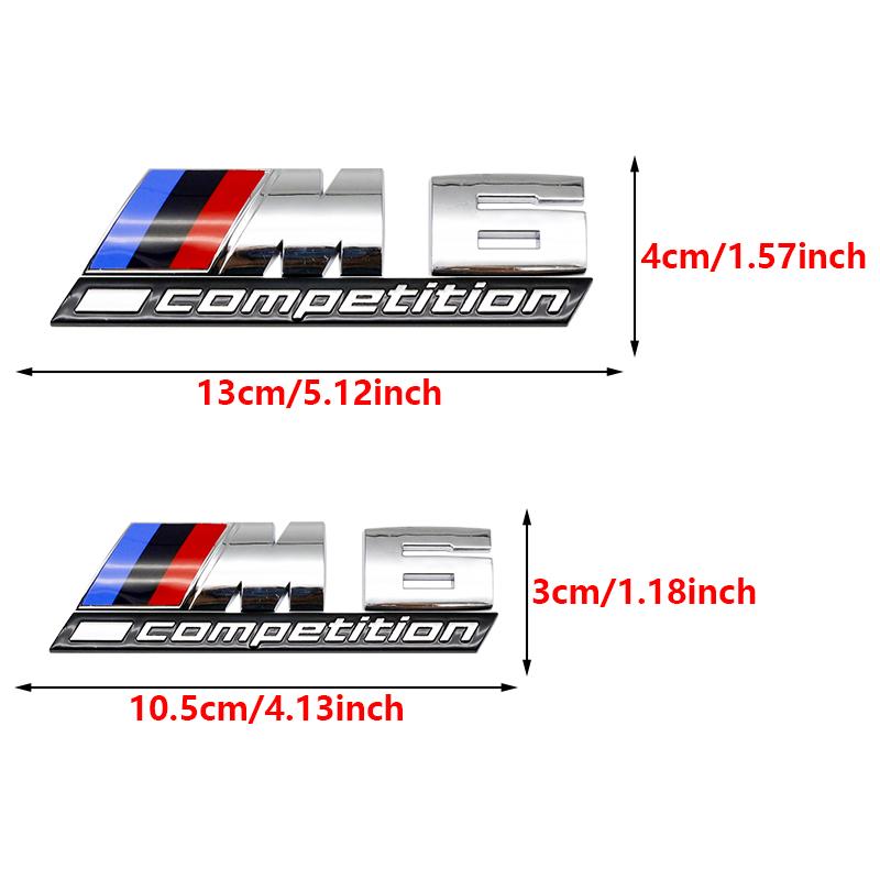 13cm 10.5cm ABS Trunk Emblem Badge For BMW M Power M1 M2 M3 Glossy Black Silver M4 M5 M6 M7 M8 Competition Tuning Accessories