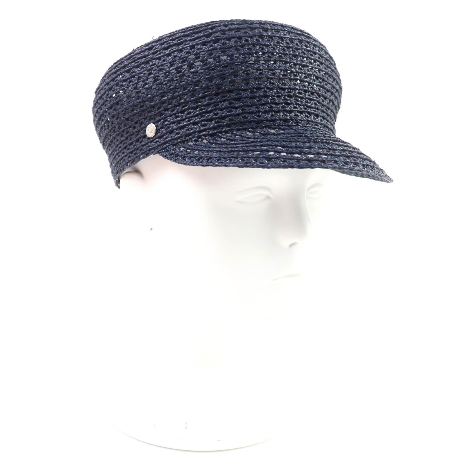 

Відмінна кепка HERMES Casquette Garate Серія Металевий капелюх Темно-синій Рафія Жіноча Вживана