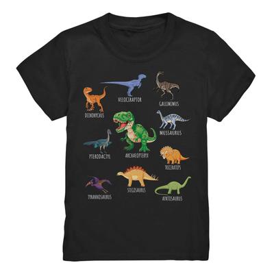 Dinosaur Species T Shirt for Kids Dino Fans Idea With Rex and Co Funny Little Explorers Vintage