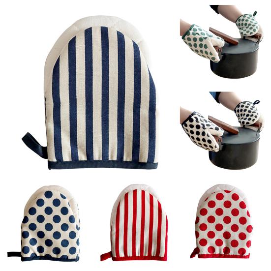 1 Paar Ofenhandschuhe mit Baumwollfutter Hitzebeständig Verbrühschutzhandschuhe Verdickt Küchen-Sicherheitsausrüstung zum Backen Grillen Kochen