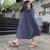 Summer Elegant Stain Women A-Line Long Skirts Side Split High Waist Fashionable Umbrella Beach Female Skirts