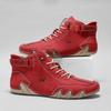 Fashion Men Casual Shoes Retro Handmade Leather Boots for Men Hight Top Sneakers Luxury Fashion Loafers Shoes Red Ankle Boots Women