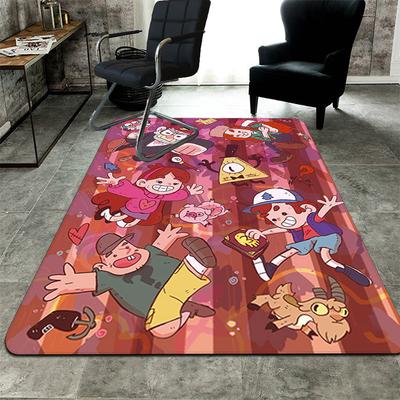 Gravity Falls Cartoon Rug Floor Mat for Living Room or Bedroom Soft and Comfortable Carpet a Gift for Birthday and Holiday.