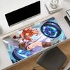 Gaming Mouse Pad Desk Mat Antislip Stitched Edges Red Hair Anime Girl with Magic Print Keyboard Pad for Gamer Home Office