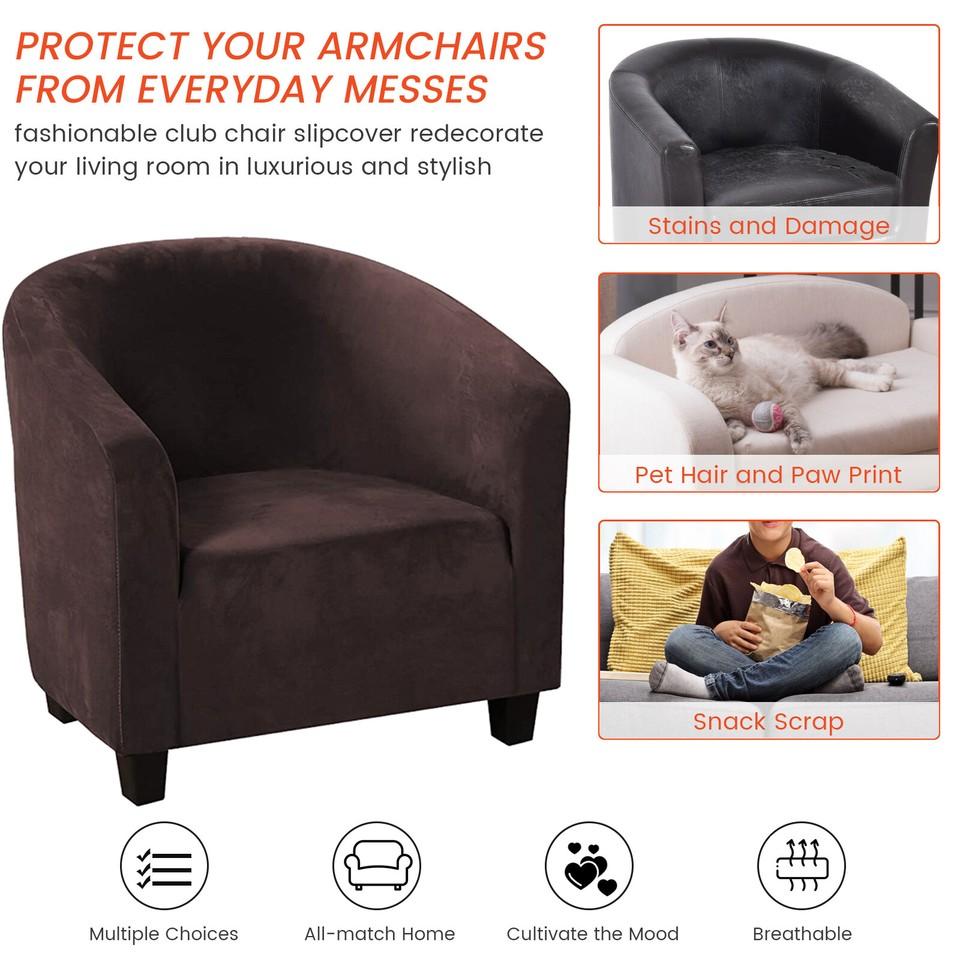 Club Chair Cover Stretch Armchair Slipcover Bar Living Room Tub Protector Cover